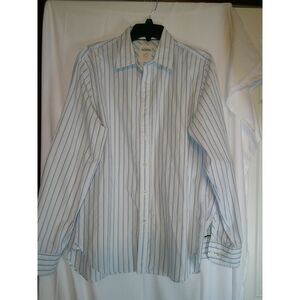 Vintage Fossil Classic Striped‎ Button-Down Dress Shirt Long Sleeve Business L